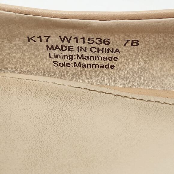 Cole Haan Tali Bow Skimmer Nude Leather Ballet Flats Size 7B Pointed Toe Shoes - Picture 6 of 9